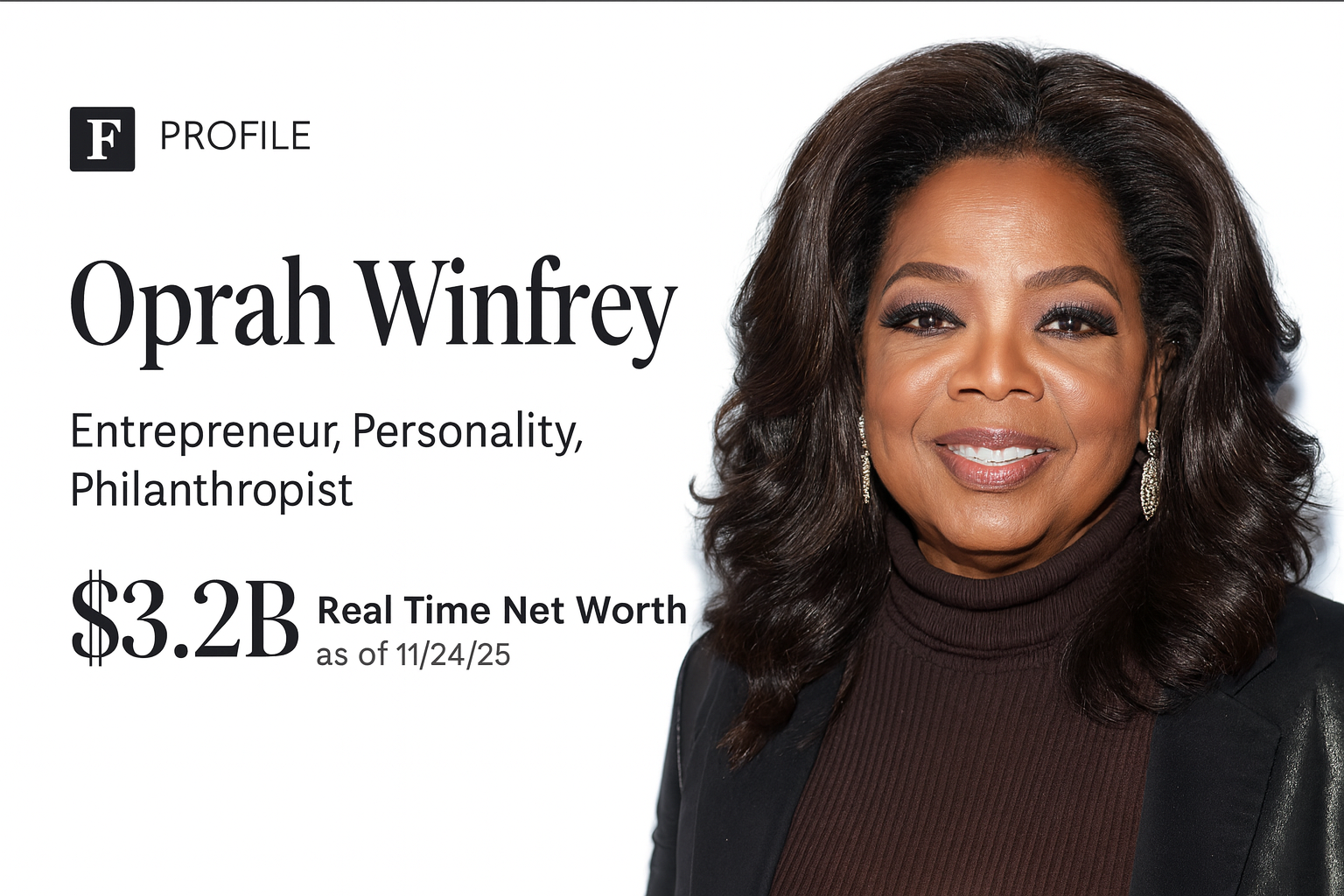 Oprah Winfrey net worth berdasarkan laporan Forbes